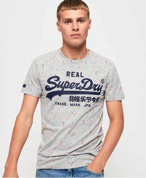 Superdry Vintage Logo All Over Print Mid Férfi Pólók Szürke | RZIWE2967